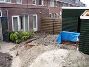 17 juli 2005. Begin van het houten terras.